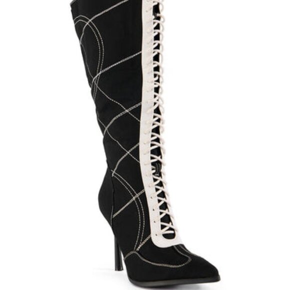 AZALEA WANG " SPECTACULAR SPORTY " BLACK BOOT( BRAND NEW !!!!!!!!!!!!!!!!!!!! - Picture 1 of 7